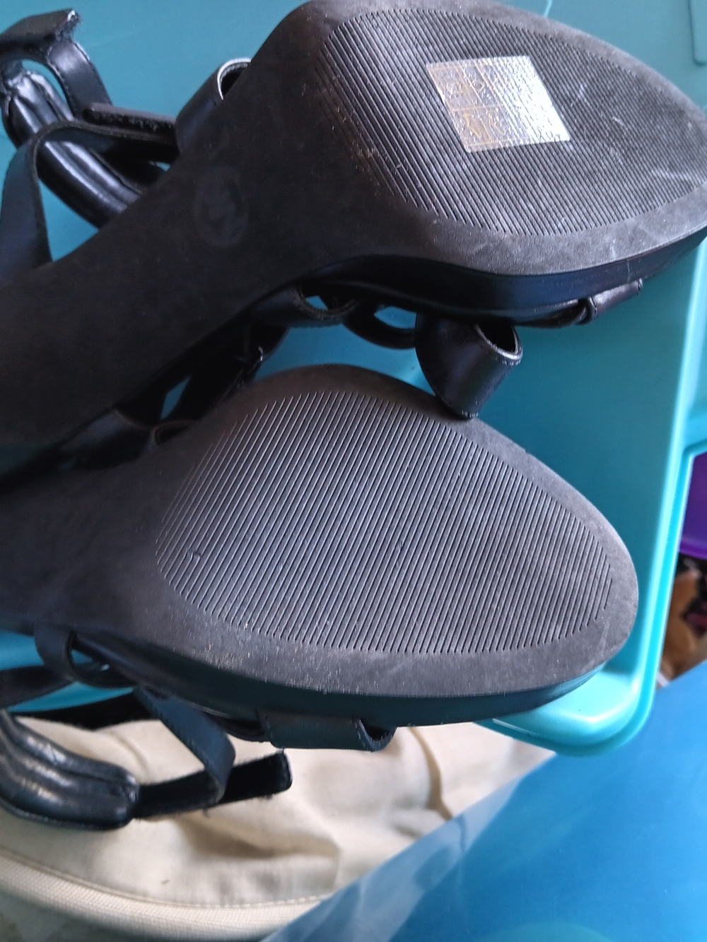 Michael Kors Women's Black Strappy Wedge Sandals - Picture 3 of 4